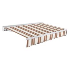 Destin Right Motorized Patio Retractable Awning, Brown/Tan/Terracotta Multi