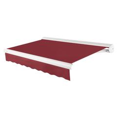 16' x 10' Full Cassette Left Motorized Patio Retractable Awning, Burgundy
