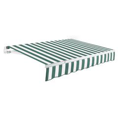 16' x 10' Maui Manual Patio Retractable Awning, Forest/White Stripe