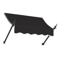 Awntech 4.375 ft New Orleans Fixed Awning Acrylic Fabric, Black