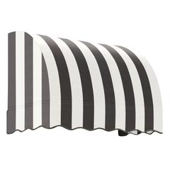 Awntech 4.375 ft Savannah Fixed Awning Acrylic Fabric, Black/White Stripe