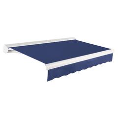 18' x 10' Full Cassette Manual Patio Retractable Awning Acrylic Fabric, Navy