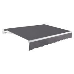 18' x 10' Maui Manual Manual Patio Retractable Awning Acrylic Fabric, Gunmetal