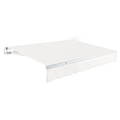 18' x 10' Maui Manual Manual Patio Retractable Awning Acrylic Fabric, White