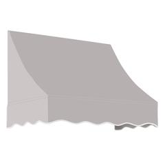 Awntech 4.375 ft Nantucket Fixed Awning Acrylic Fabric, Gray