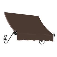 Awntech 4.375 ft Charleston Fixed Awning Acrylic Fabric, Brown