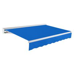 24' x 10' Destin Manual Patio Retractable Awning Acrylic Fabric, Bright Blue