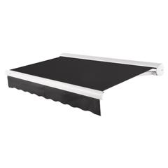 20' x 10' Full Cassette Left Motorized Patio Retractable Awning, Black