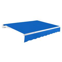 20' x 10' Maui Manual Patio Retractable Awning Acrylic Fabric, Bright Blue