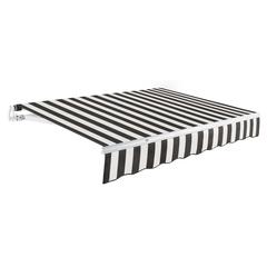 20' x 10' Maui Manual Patio Retractable Awning, Black/White Stripe