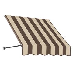 Awntech 4.375 ft Santa Fe Fixed Awning Acrylic Fabric, Brown/Tan Stripe