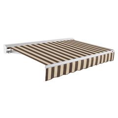 10' x 8' Destin Right Motorized Patio Retractable Awning, Brown/Tan Stripe