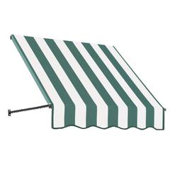 Awntech 3.375 ft Santa Fe Fixed Awning Acrylic Fabric, Forest/White Stripe