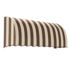 Awntech 6.375 ft Savannah Fixed Awning Acrylic Fabric, Brown/Tan Stripe