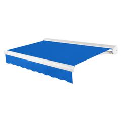 8' x 6.5' Full Cassette Left Motorized Patio Retractable Awning, Bright Blue
