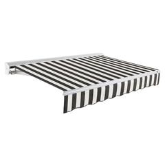 10' x 8' Destin Right Motorized Patio Retractable Awning, Black/White Stripe