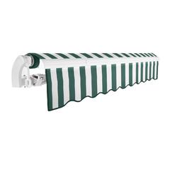 8' x 6.5' California Manual Patio Retractable Awning, Forest/White Stripe
