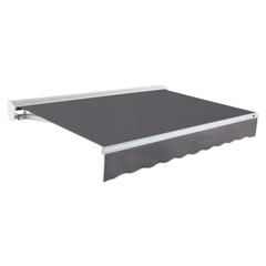 10' x 8' Destin Manual Manual Patio Retractable Awning Acrylic Fabric, Gunmetal