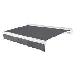 10' x 8' Full Cassette Left Motorized Patio Retractable Awning, Gunmetal
