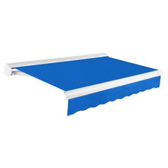 10' x 8' Full Cassette Manual Patio Retractable Awning, Bright Blue
