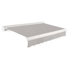 10' x 8' Full Cassette Manual Patio Retractable Awning Acrylic Fabric, Gray