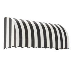 Awntech 10.375 ft Savannah Fixed Awning Acrylic Fabric, Black/White Stripe