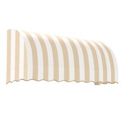 Awntech 10.375 ft Savannah Fixed Awning Acrylic Fabric, Linen/White Stripe