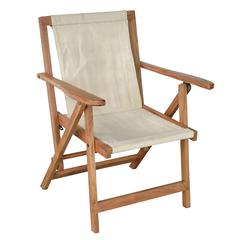 Acacia and Canvas Folding Arm Chair
