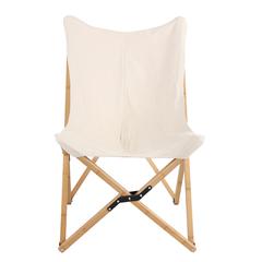 AmeriHome Canvas and Bamboo Butterfly Chair - White