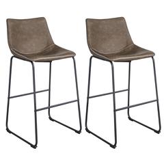 AmeriHome Classic Faux Leather 30 inch Pub Height Chair Set - Coffee