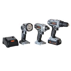 5 Piece Combo Kit with Light - 3/8 inch Drill and 1/4 inch Impact Driver Set