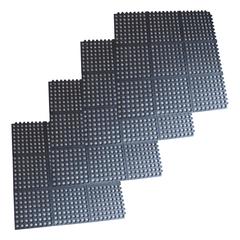 3 x 3 Foot Interlocking Rubber Mats - 4 Pack