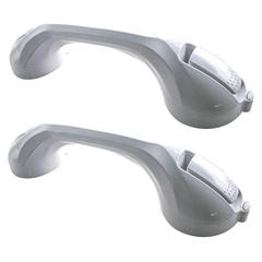 16 in. Repositionable Suction Grab Bar Set  - White 2 Piece Set