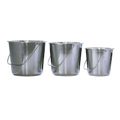 AmeriHome Assorted Stainless Steel Bucket Set 3 Piece Set