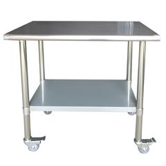 Stainless Steel Work Table with Casters 24 x 36 Inches