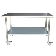 Stainless Steel Work Table with Casters 24 x 60 Inches