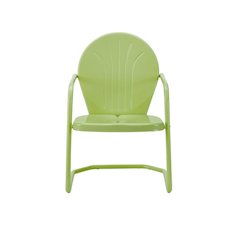 Key Lime Green Metal Patio Chair with Gloss Finish – Decorative Retro Style