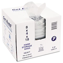 Food Bags, 2-Gallon, 8" x 4" x 18", Clear, 1,000/Carton