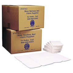 Baby Changing Station Sanitary Bed Liners, 13 x 19, White, 500/Carton