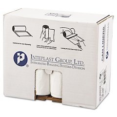 Low-Density Commercial Can Liners, 30 gal, 0.7 mil, 30" x 36", White, Interleaved Roll, 25 Bags/Roll, 8 Rolls/Carton