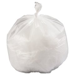 High-Density Commercial Can Liners, 33 gal, 12 mic, 33" x 39", Natural, Interleaved Roll, 25 Bags/Roll, 6 Rolls/Carton