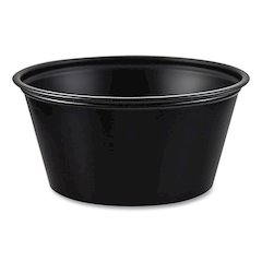 Polystyrene Portion Cups, 3.25 oz, Plastic, Black, 250/Bag, 10 Bags/Carton