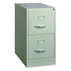 Two-Drawer Economy Vertical File, 2 Letter-Size File Drawers, Light Gray, 15" x 25" x 28.38"