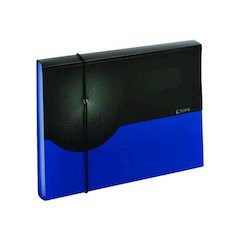 Seven-Pocket Poly Expanding File, 1" Expansion, 7 Sections, Elastic Cord Closure, 1/6-Cut Tabs, Letter Size, Blue