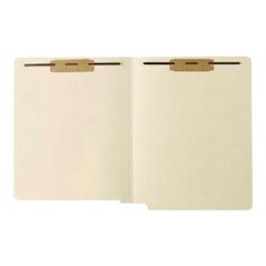 Heavy-Duty End Tab Fastener Folders, Straight Tab, Expands 0.75", 2 Fasteners, Letter Size, Manila, 50/Box