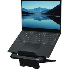 Breyta Laptop Stand, 9.25" x 10.55" x 0.55" to 8", Black, Supports Up to 8.8 lbs.