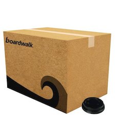 Hot Cup Lids, Fits 10 oz to 20 oz Hot Cup, Plastic, Black, 1,000/Carton