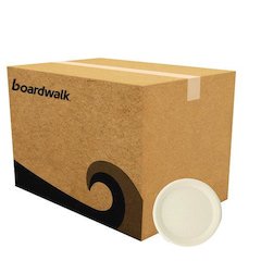 Molded Fiber PFAS-Free Dinnerware, Plate, Sugarcane, 10" dia, Tan, 500/Carton