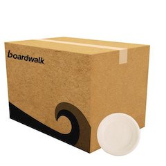 Molded Fiber PFAS-Free Dinnerware, Plate, Sugarcane, 6" dia, Tan, 1,000/Carton