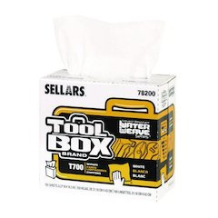 TOOLBOX WaterWeave T700 Wipers, 1-Ply, 8.27 x 16.5, White, 100 Sheets/Box, 8 Boxes/Carton